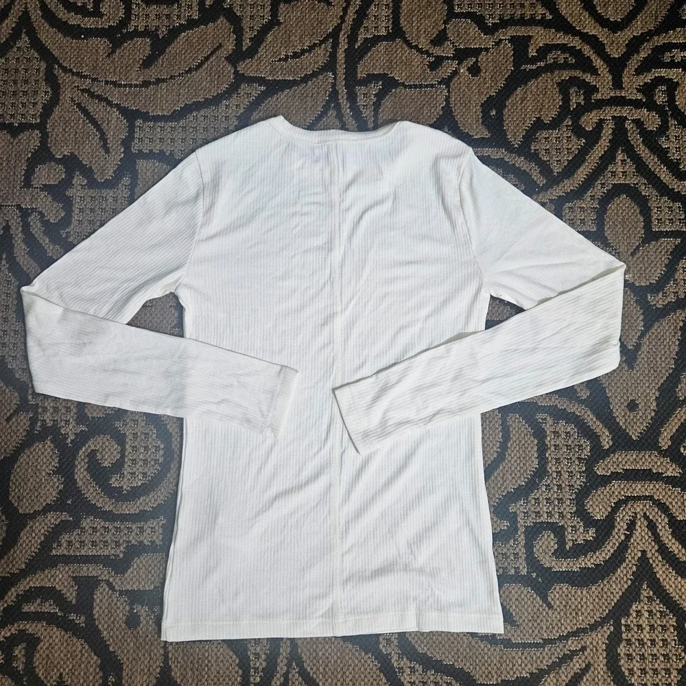 Madewell Drapey Rib Long-Sleeve Tee Size Small Women's NS593